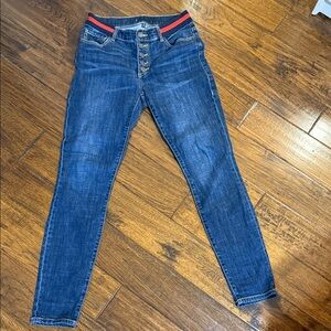 CAbi High Rise Blue Jeans button up